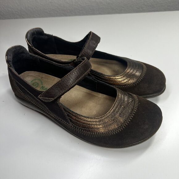 NAOT 37 US 6 Kirei Brown Leather Mary janes Comfort Casual Excellent - Picture 2 of 8